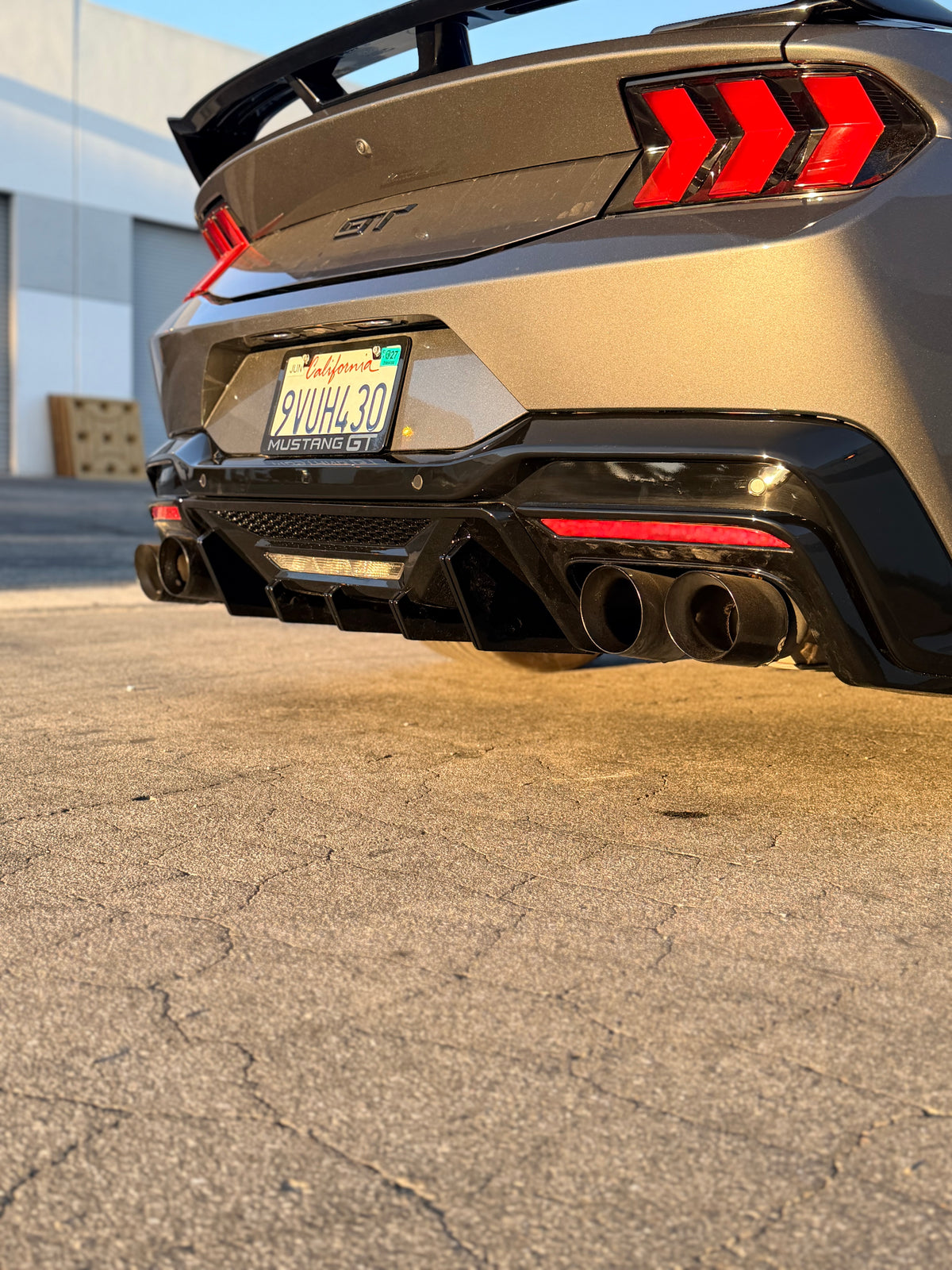V1 Gloss Black Diffuser for 2024+ Ford Mustang S650 by MAZ Muscle