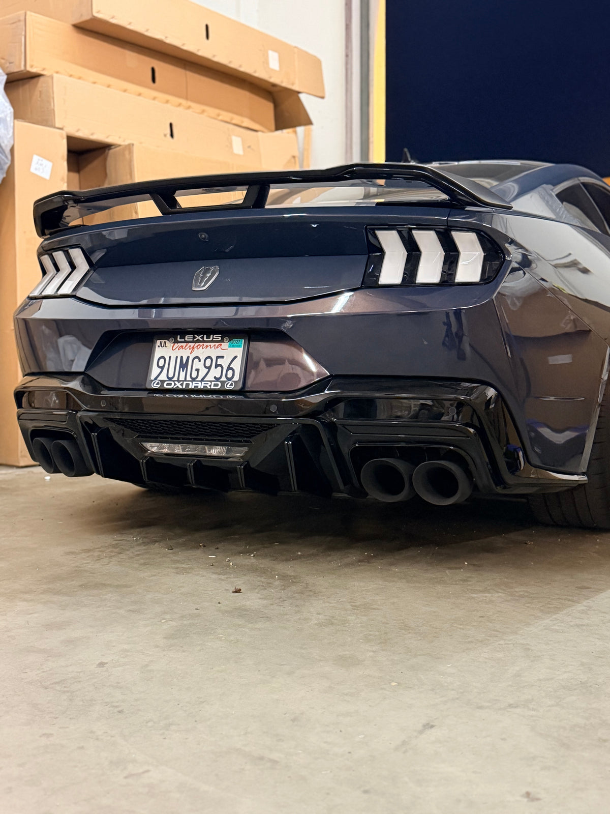 V1 Gloss Black Diffuser for 2024+ Ford Mustang S650 by MAZ Muscle