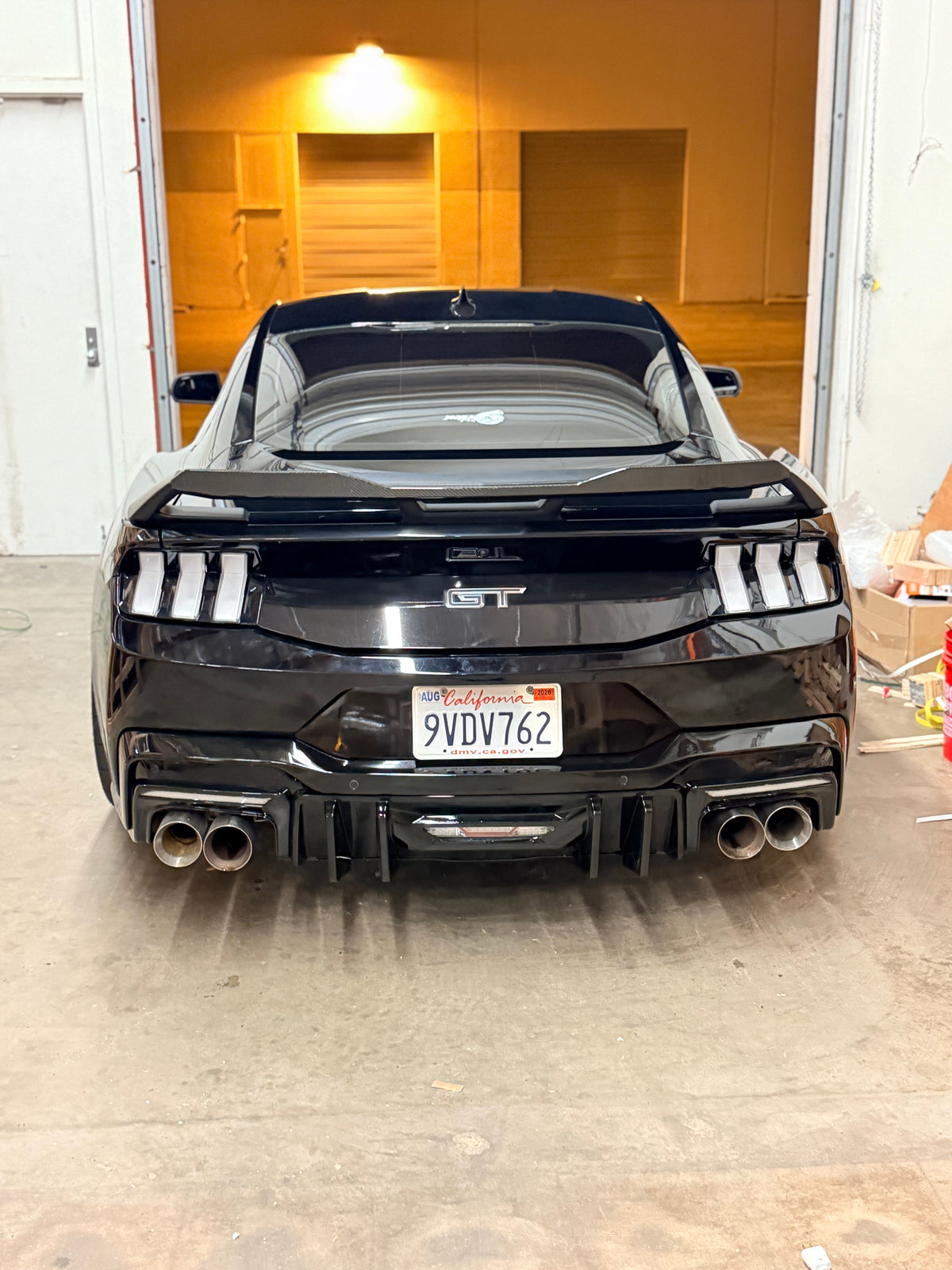 V2 Gloss Black Diffuser for 2024+ Ford Mustang S650 by MAZ Muscle