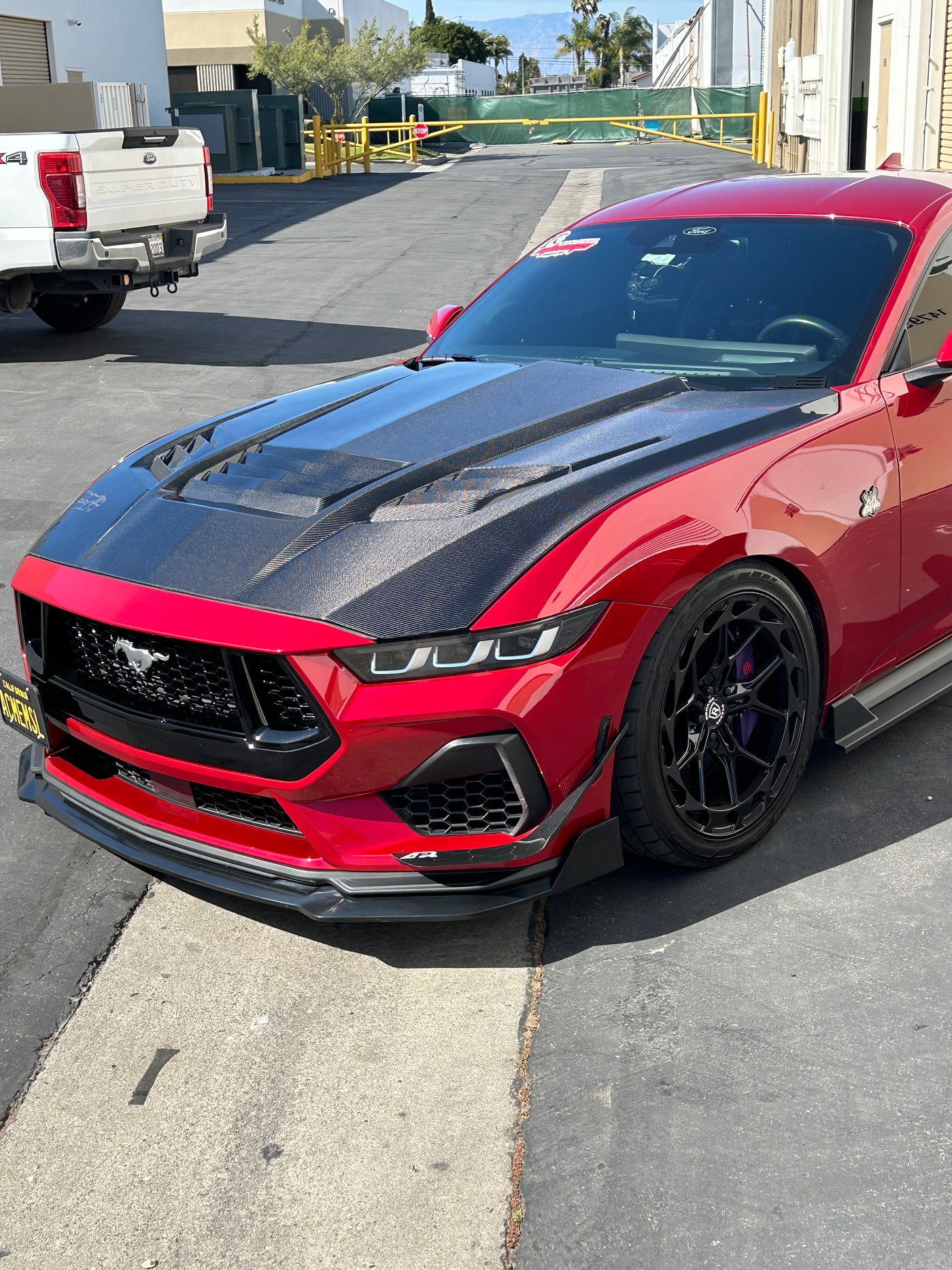 2024 Mustang GT3 carbon fiber hood with vented design