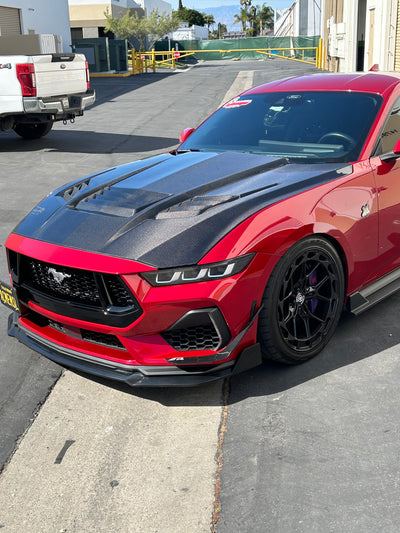 2024 Mustang GT3 carbon fiber hood with vented design