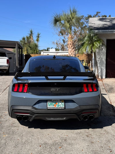 Mustang rear wing Gurney Flap gloss black fitment