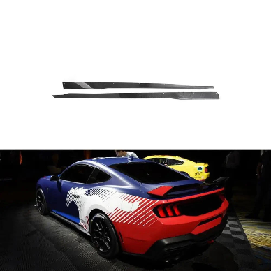 Mustang carbon fiber side skirts glossy and forged 2024