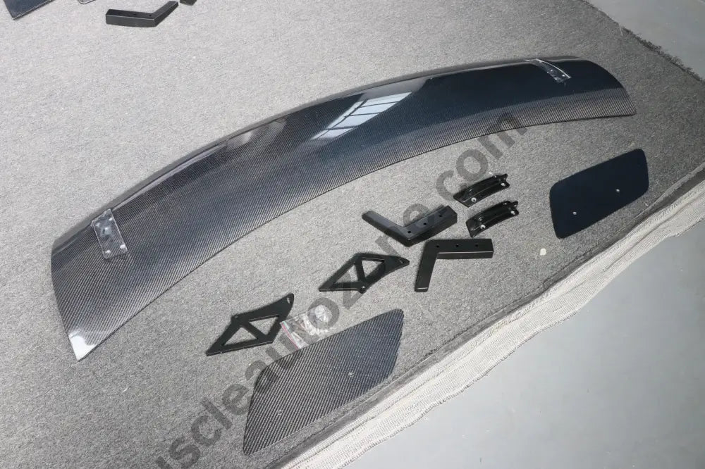 S650 Mustang carbon fiber spoiler with billet brackets