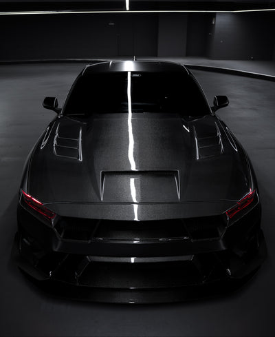 Carbon Fiber Terminator Hood for 2024+ Ford Mustang S650 by MAZ Muscle