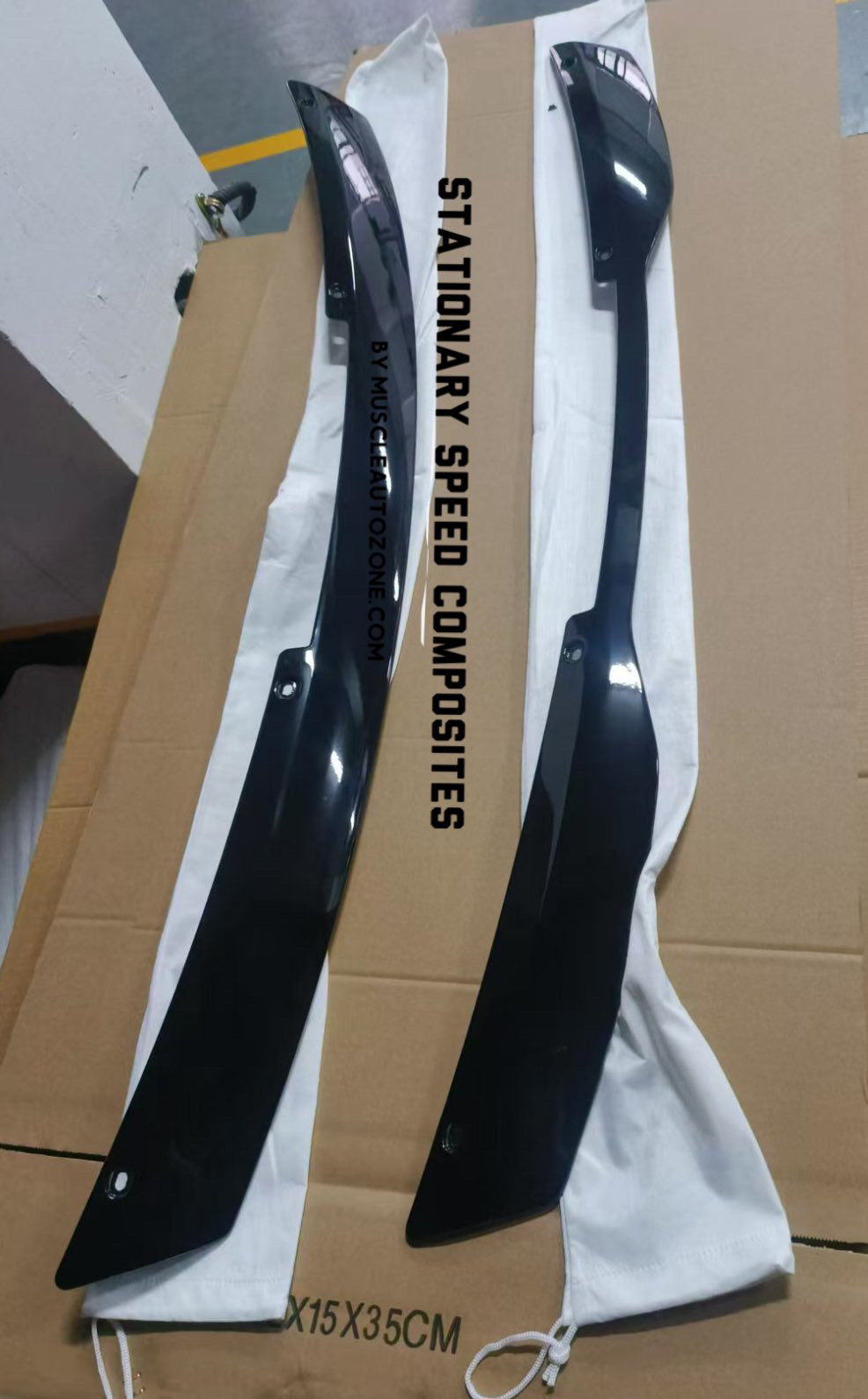 Mustang rear wing Gurney Flap gloss black fitment