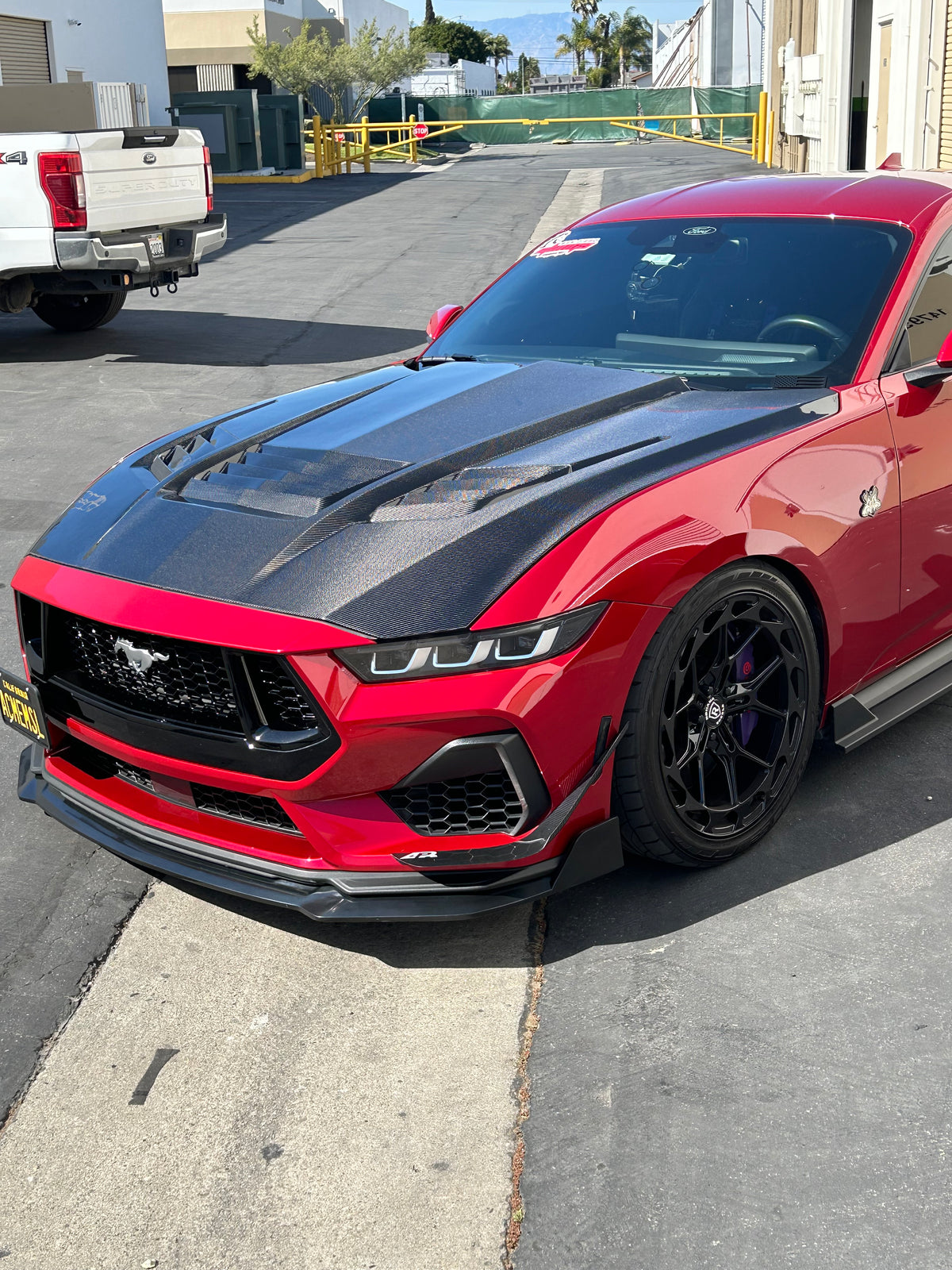 2024 Mustang GT3 carbon fiber hood with vented design