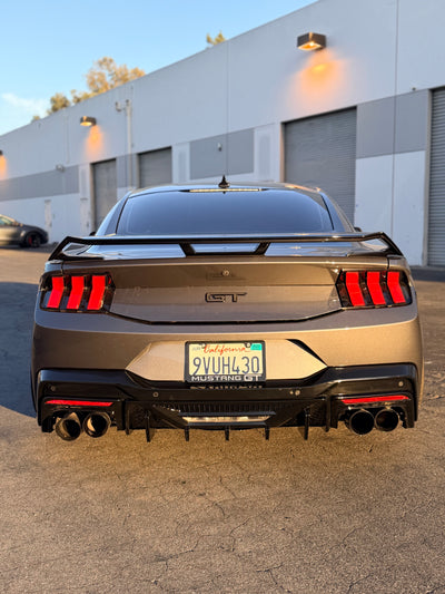 V1 Gloss Black Diffuser for 2024+ Ford Mustang S650 by MAZ Muscle