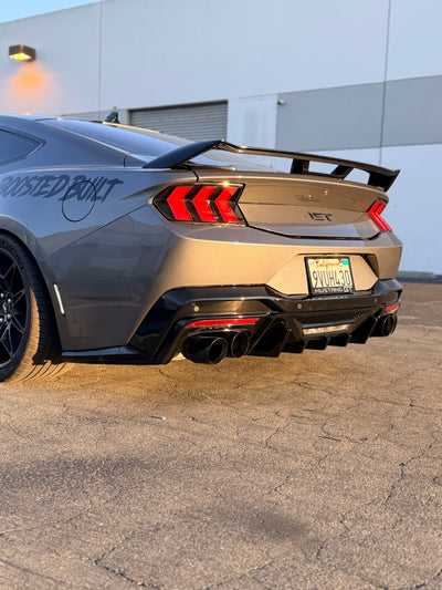 V1 Gloss Black Diffuser for 2024+ Ford Mustang S650 by MAZ Muscle