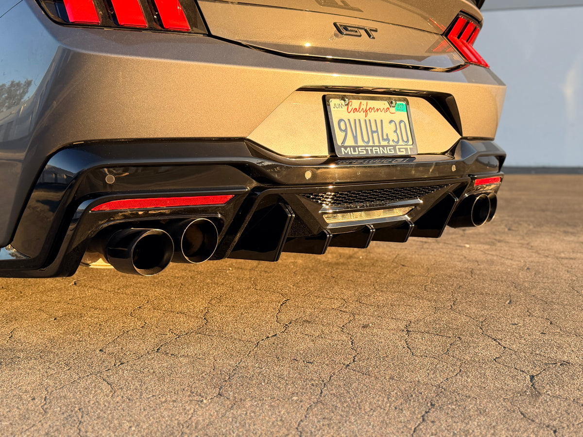 V1 Gloss Black Diffuser for 2024+ Ford Mustang S650 by MAZ Muscle