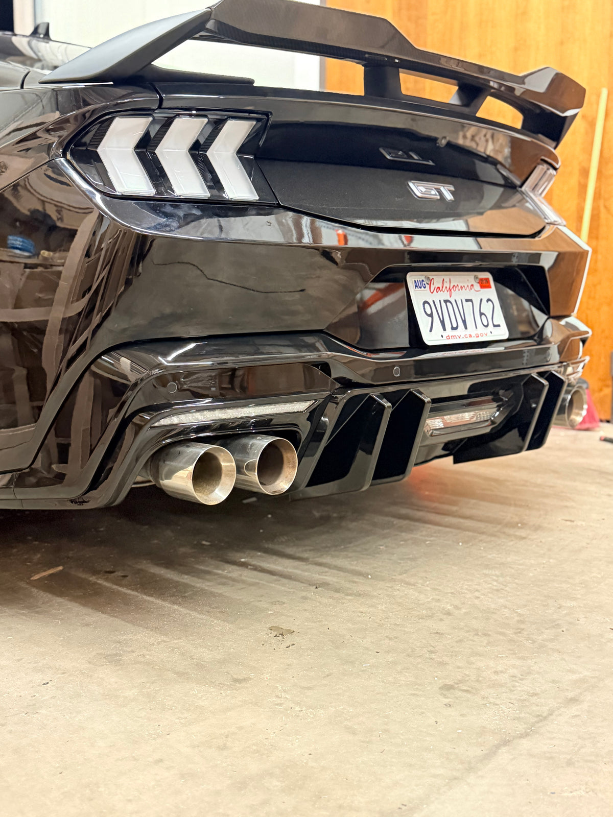 V2 Gloss Black Diffuser for 2024+ Ford Mustang S650 by MAZ Muscle