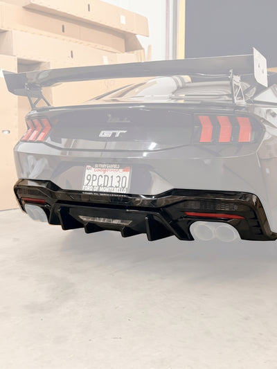 V3 Gloss Black Diffuser for 2024+ Ford Mustang S650 by MAZ Muscle