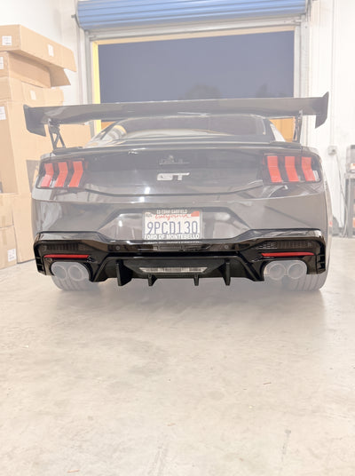 V3 Gloss Black Diffuser for 2024+ Ford Mustang S650 by MAZ Muscle