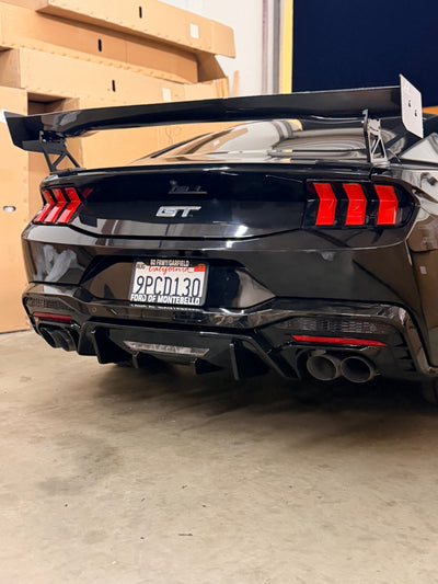 V3 Gloss Black Diffuser for 2024+ Ford Mustang S650 by MAZ Muscle