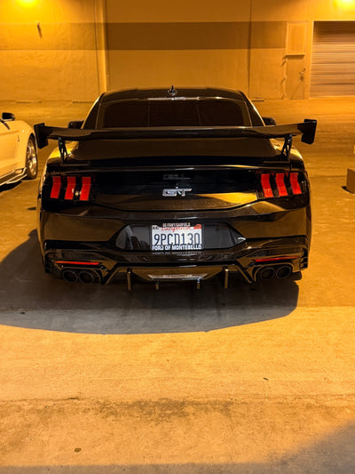 V3 Gloss Black Diffuser for 2024+ Ford Mustang S650 by MAZ Muscle