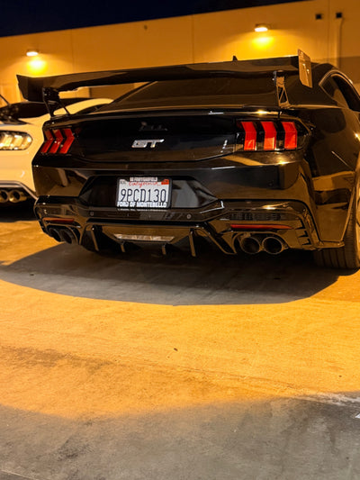 V3 Gloss Black Diffuser for 2024+ Ford Mustang S650 by MAZ Muscle