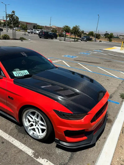 Mustang AMS carbon fiber hood lightweight racing performance