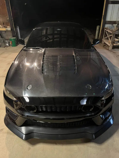 Carbon fiber Mustang GT500 hood with pre-drilled mounts